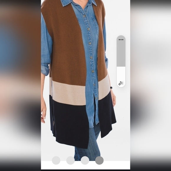 Chico's small (0) Animal print & colorblock reversible Cardigan. Open front. - Picture 2 of 13